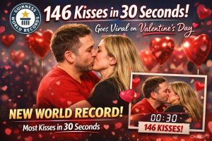 Guinness World Record Video of 146 Kisses in 30 Seconds Goes Viral on Valentine’s Day