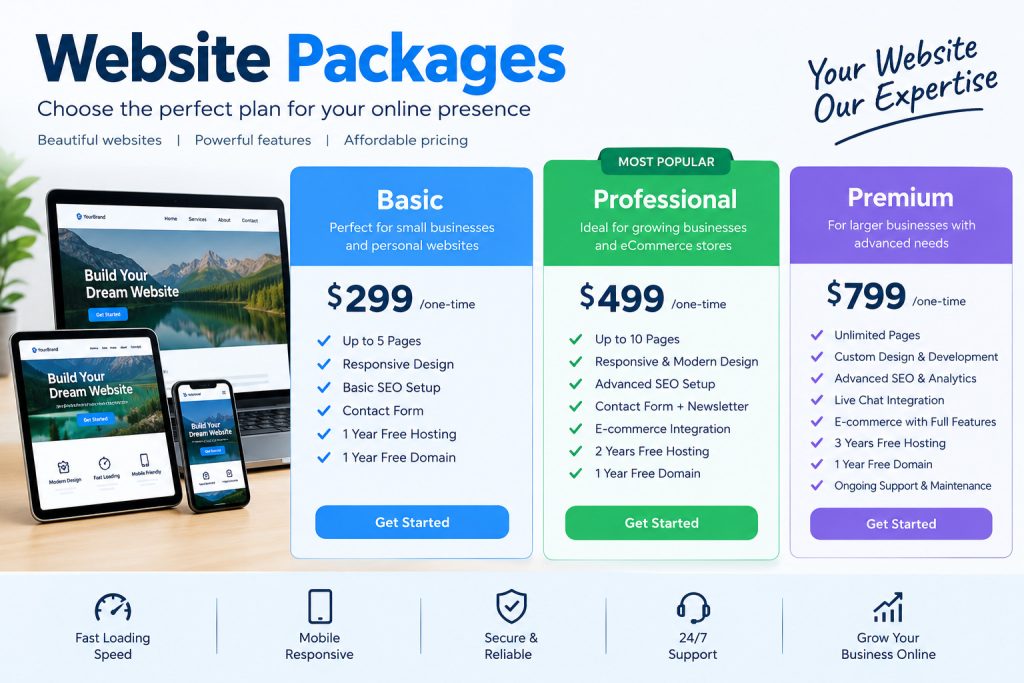 Website packages offered!